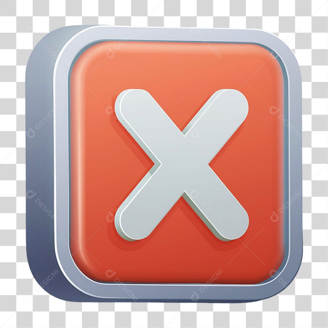 Elemento 3D Símbolo de Negativo PNG Transparente