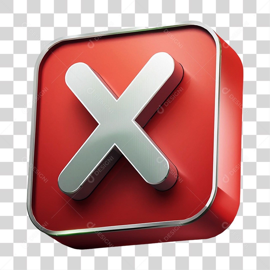 Elemento 3D Símbolo de Negativo PNG Transparente