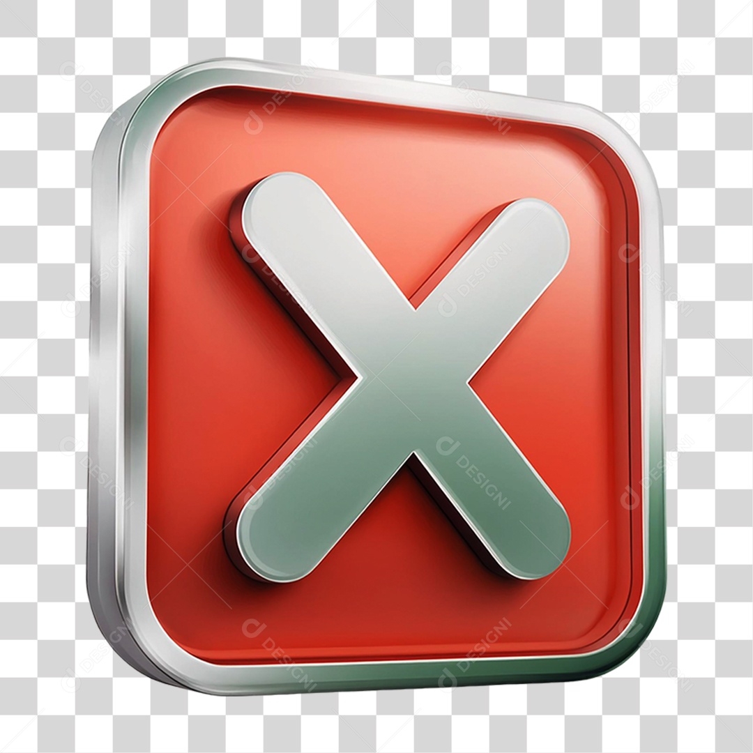 Elemento 3D Símbolo de Negativo PNG Transparente