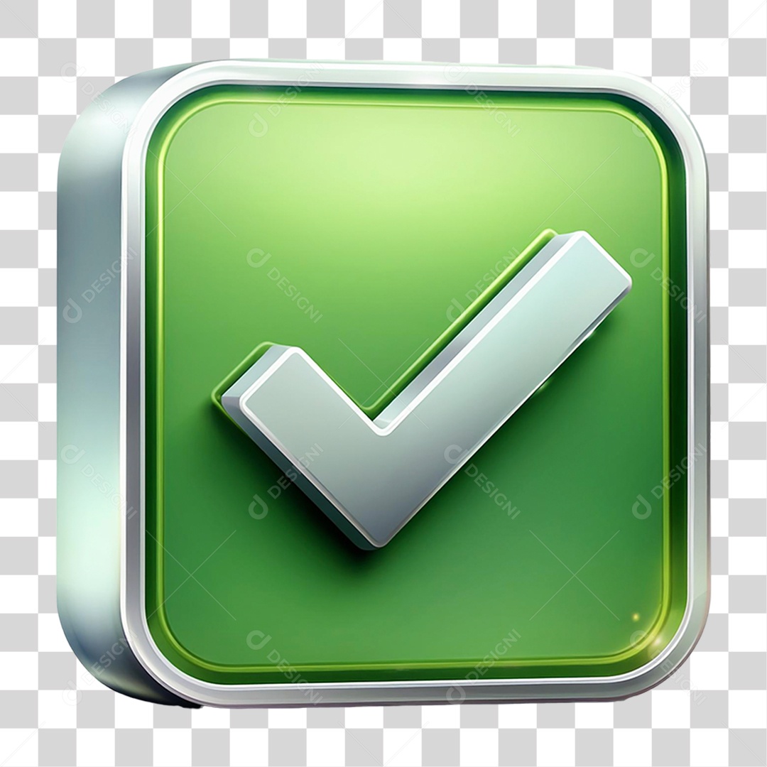 Elemento 3D Símbolo de Confirmação PNG Transparente