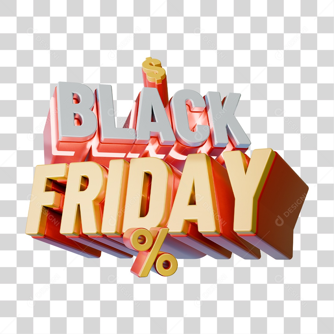 Selo 3D Black Friday PNG Transparente
