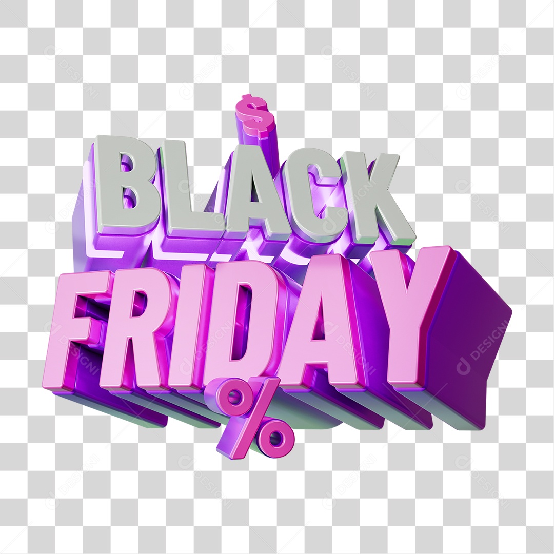 Selo 3D Black Friday PNG Transparente