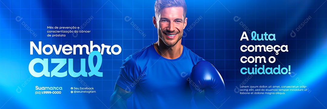 Carrossel Novembro Azul a Luta Começa Com o Cuidado Social Media PSD Editável