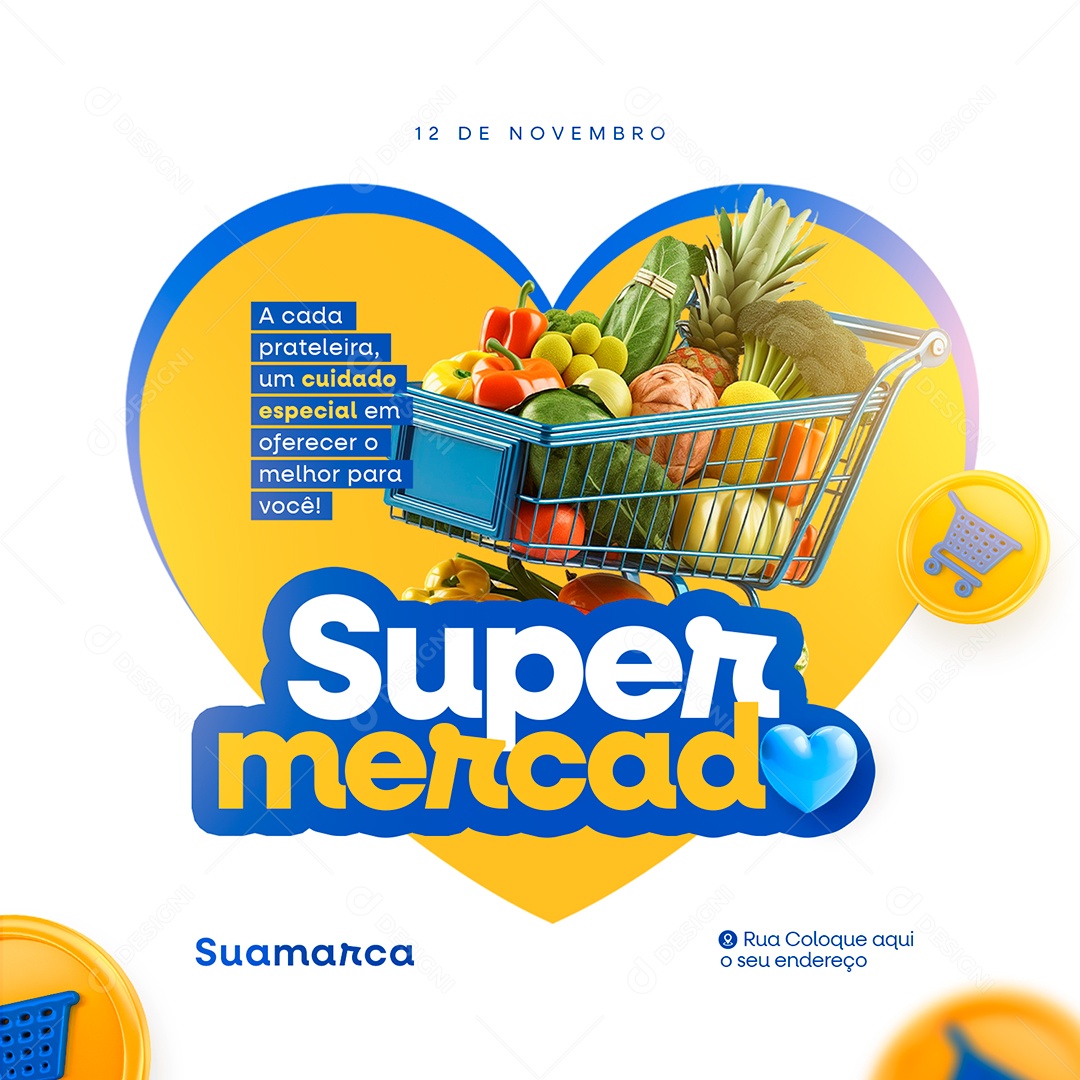 Dia do Supermercado 12 de Novembro Social Media PSD Editável