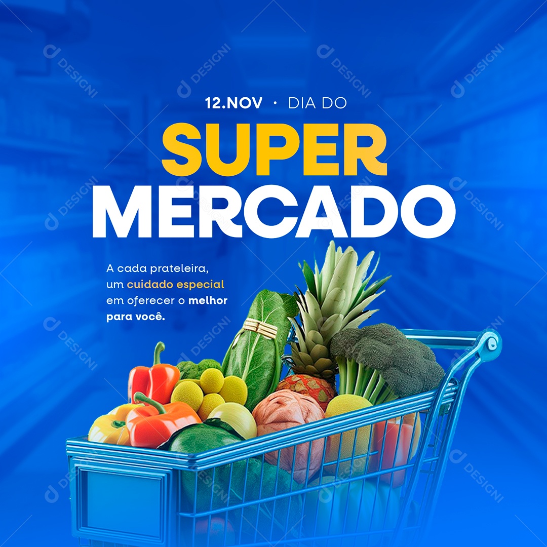 Dia do Supermercado 12 de Novembro Social Media PSD Editável