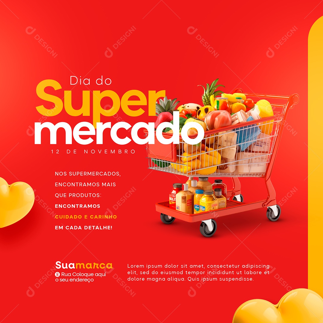 Dia do Supermercado 12 de Novembro Social Media PSD Editável