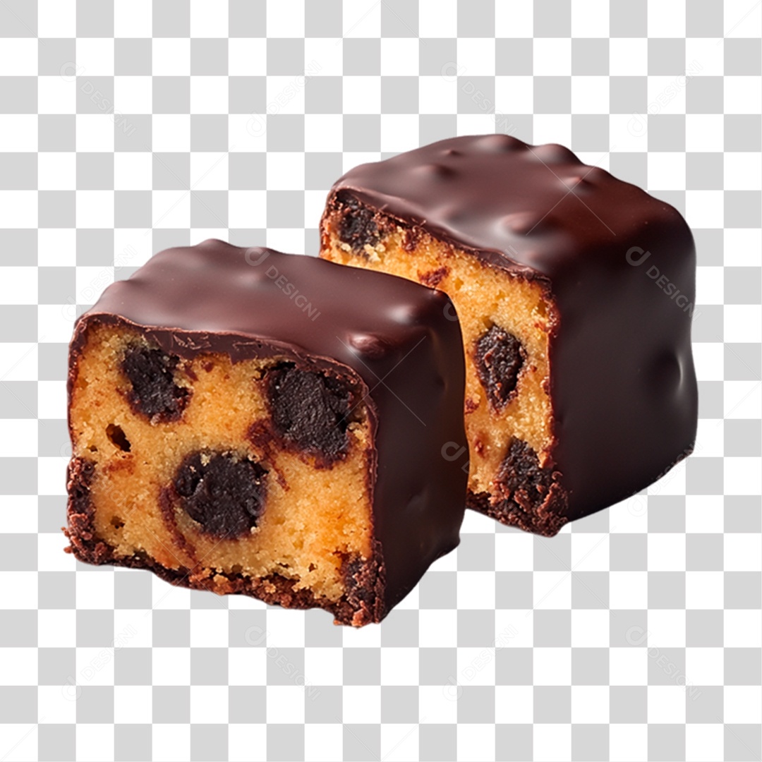 Dois Pedaços de Bolo Com Cobertura de Chocolate PNG Transparente