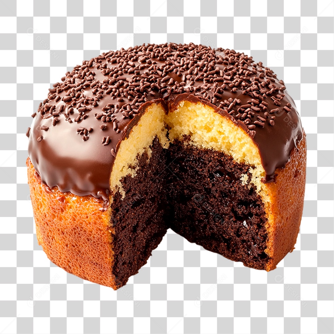 Panetone Com Cobertura de Chocolate  PNG Transparente
