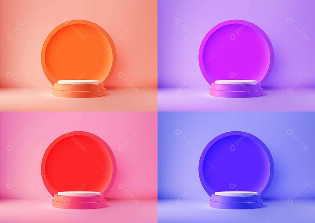 Modelo de Cenário de Pódio Ilustração Vetor EPS Editável