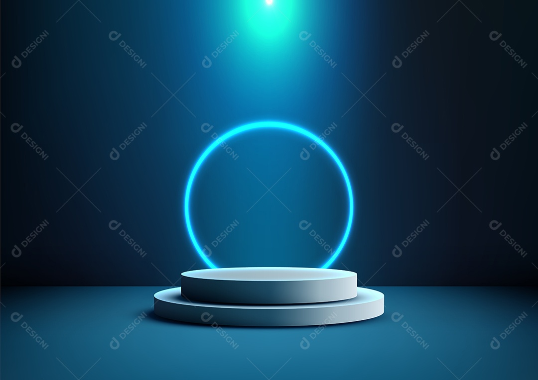 Modelo de Cenário de Pódio Ilustração Vetor EPS Editável