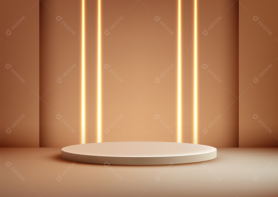 Modelo de Cenário de Pódio Ilustração Vetor EPS Editável