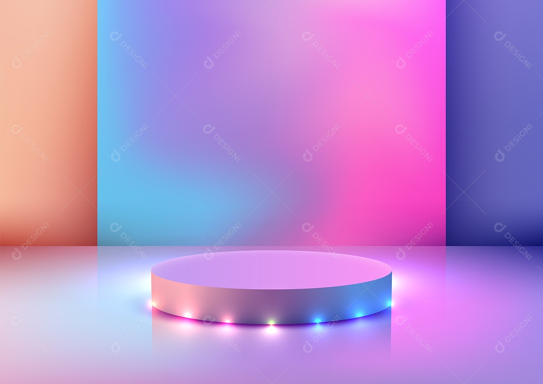 Modelo de Cenário de Pódio Ilustração Vetor EPS Editável