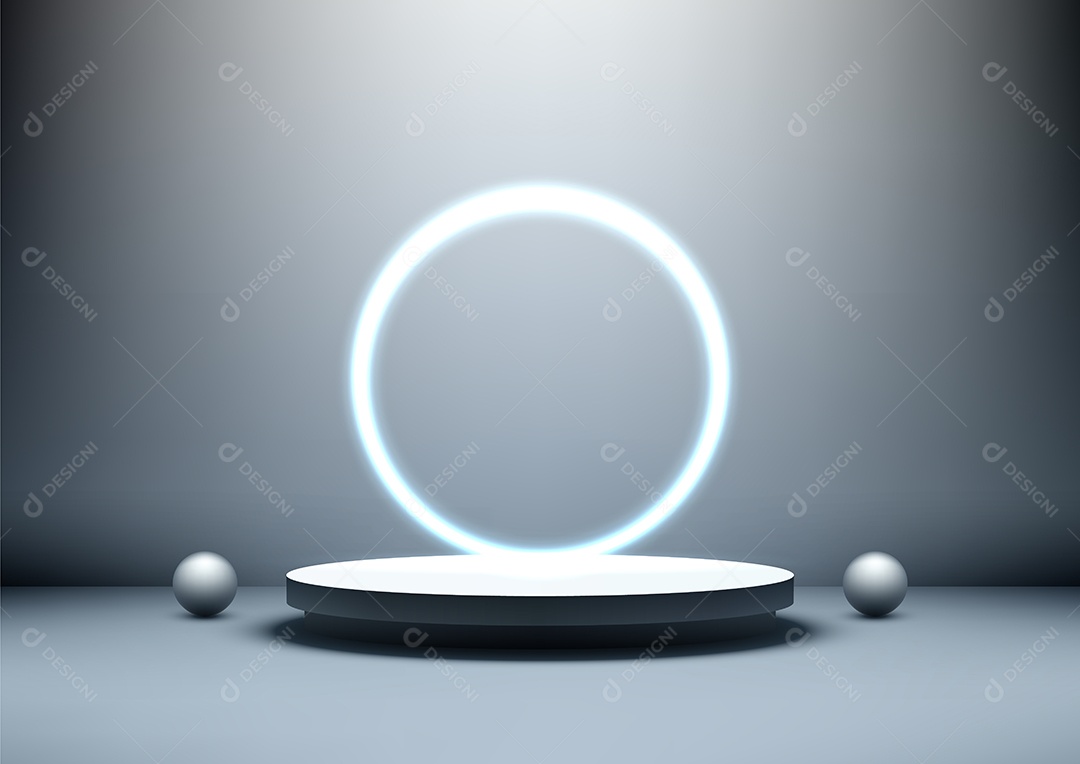 Modelo de Cenário de Pódio Ilustração Vetor EPS Editável