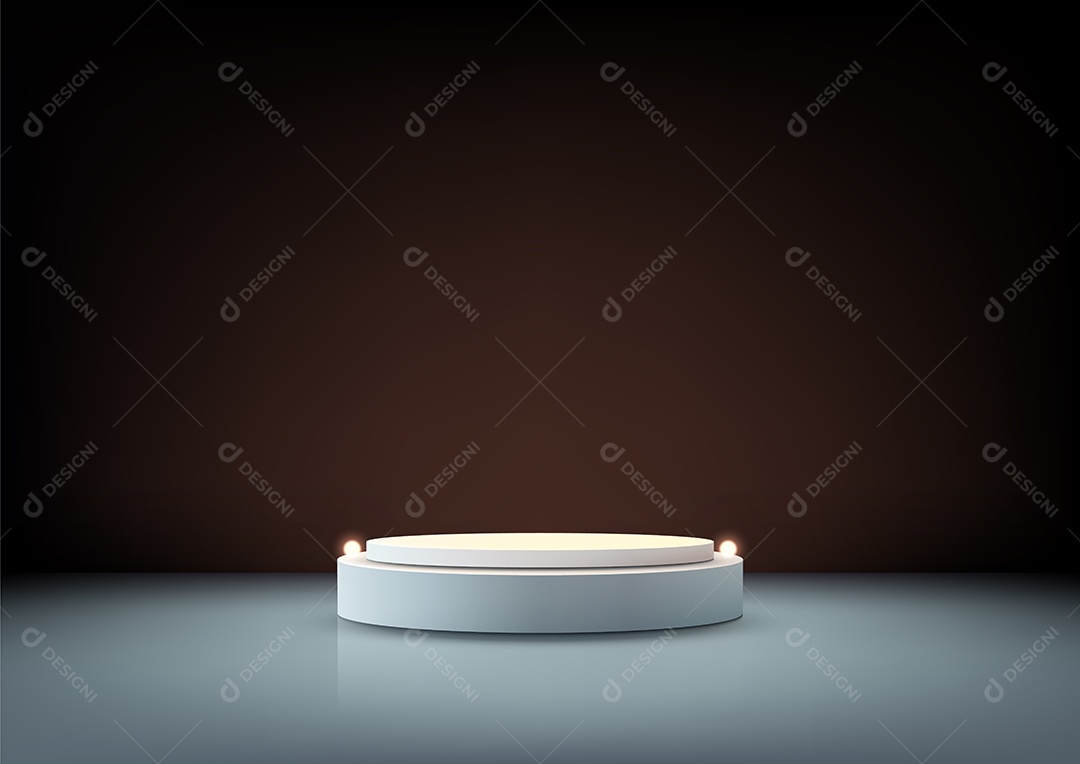 Modelo de Cenário de Pódio Ilustração Vetor EPS Editável