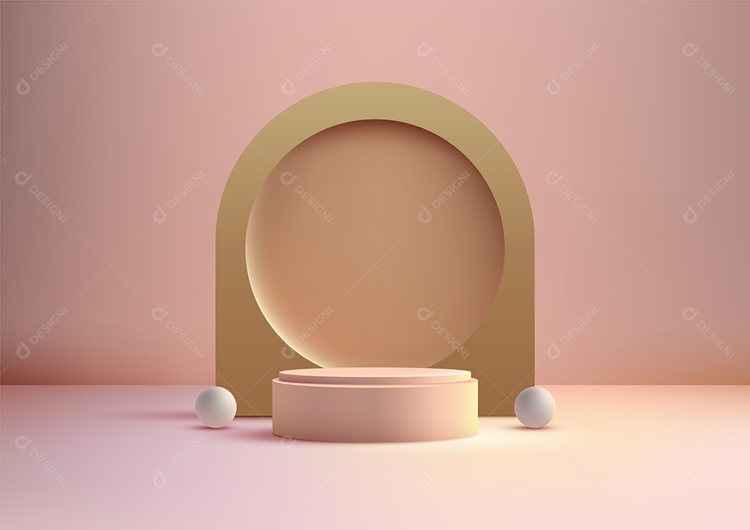 Modelo de Cenário de Pódio Ilustração Vetor EPS Editável