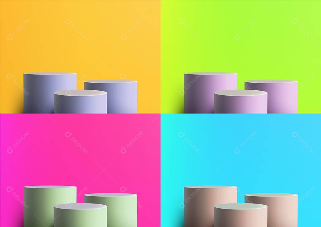 Modelo de Cenário de Pódio Ilustração Vetor EPS Editável