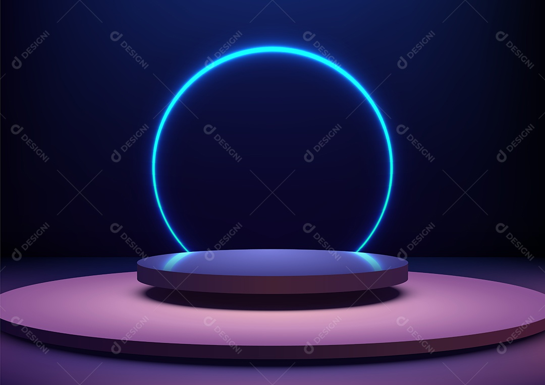 Modelo de Cenário de Pódio Ilustração Vetor EPS Editável