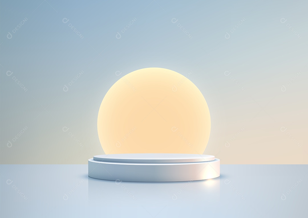 Modelo de Cenário de Pódio Ilustração Vetor EPS Editável