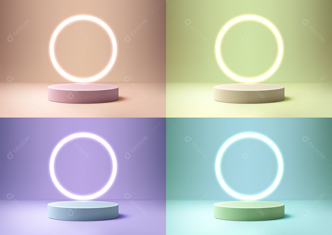 Modelo de Cenário de Pódio Ilustração Vetor EPS Editável