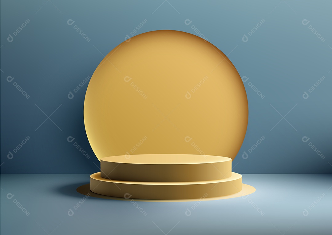 Modelo de Cenário de Pódio Ilustração Vetor EPS Editável