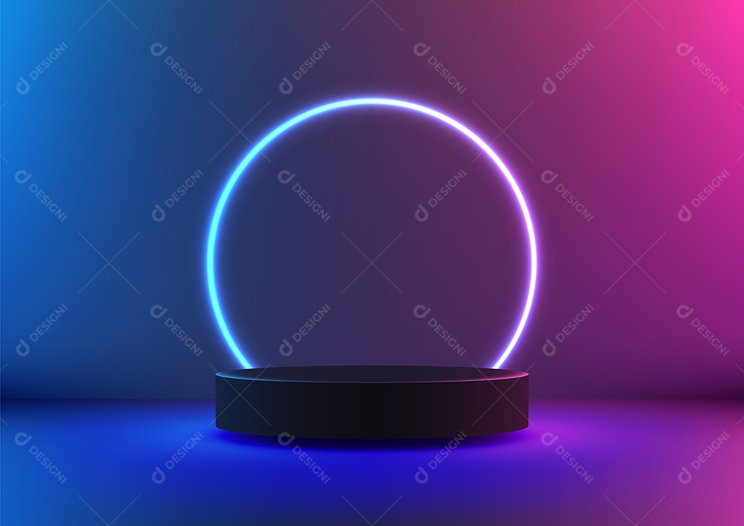 Modelo de Cenário de Pódio Ilustração Vetor EPS Editável