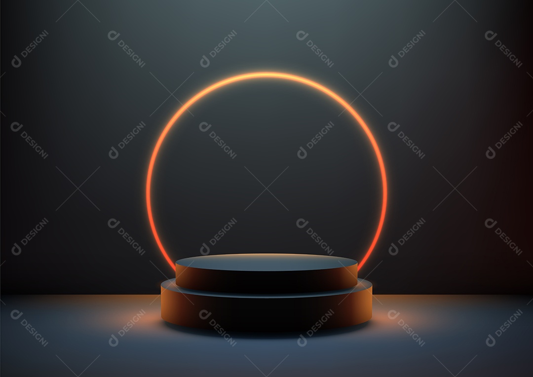 Modelo de Cenário de Pódio Ilustração Vetor EPS Editável