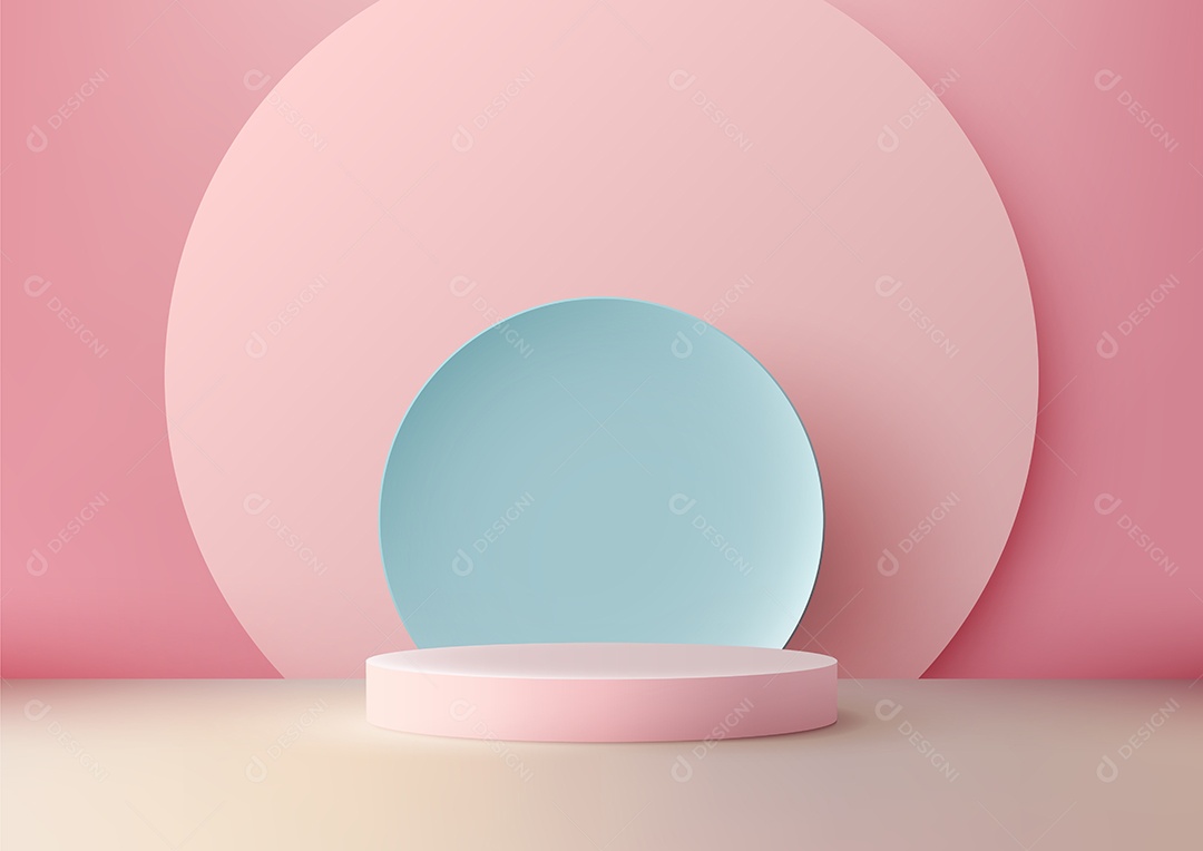 Modelo de Cenário de Pódio Ilustração Vetor EPS Editável