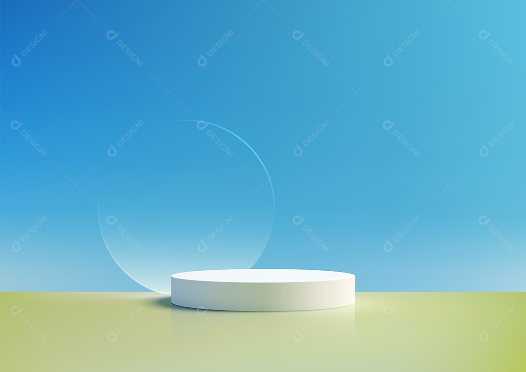 Modelo de Cenário de Pódio Ilustração Vetor EPS Editável