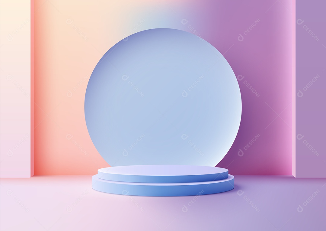 Modelo de Cenário de Pódio Ilustração Vetor EPS Editável