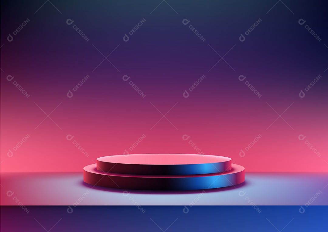 Modelo de Cenário de Pódio Ilustração Vetor EPS Editável