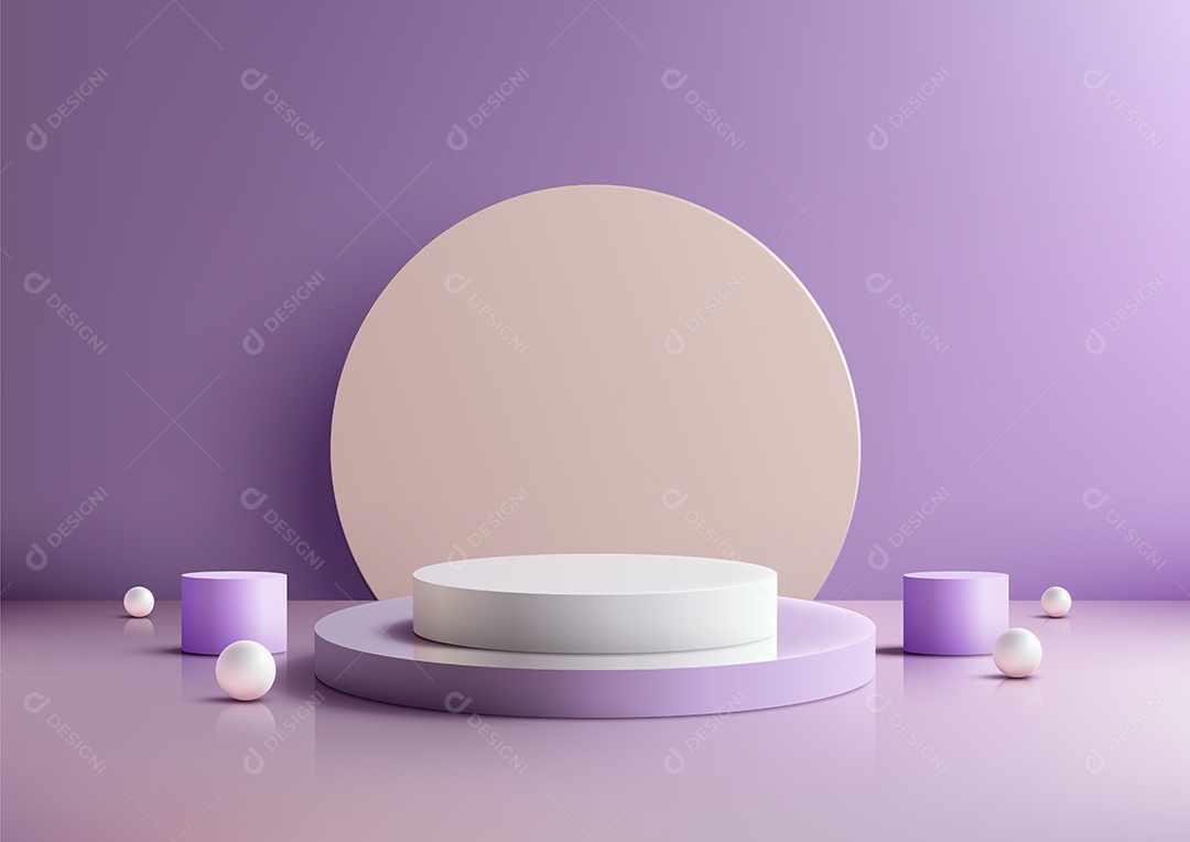 Modelo de Cenário de Pódio Ilustração Vetor EPS Editável