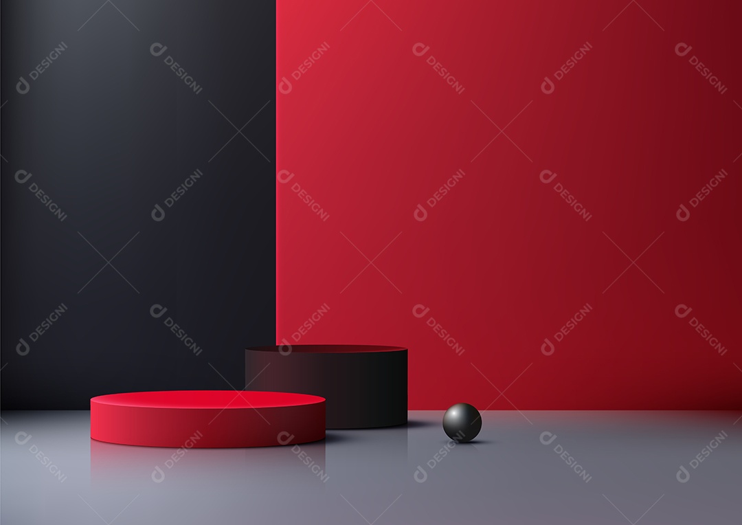 Modelo de Cenário de Pódio Ilustração Vetor EPS Editável