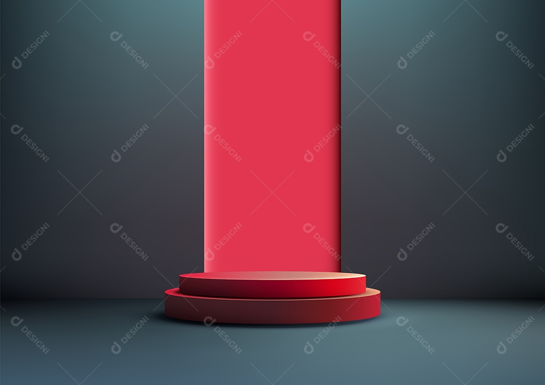 Modelo de Cenário de Pódio Ilustração Vetor EPS Editável