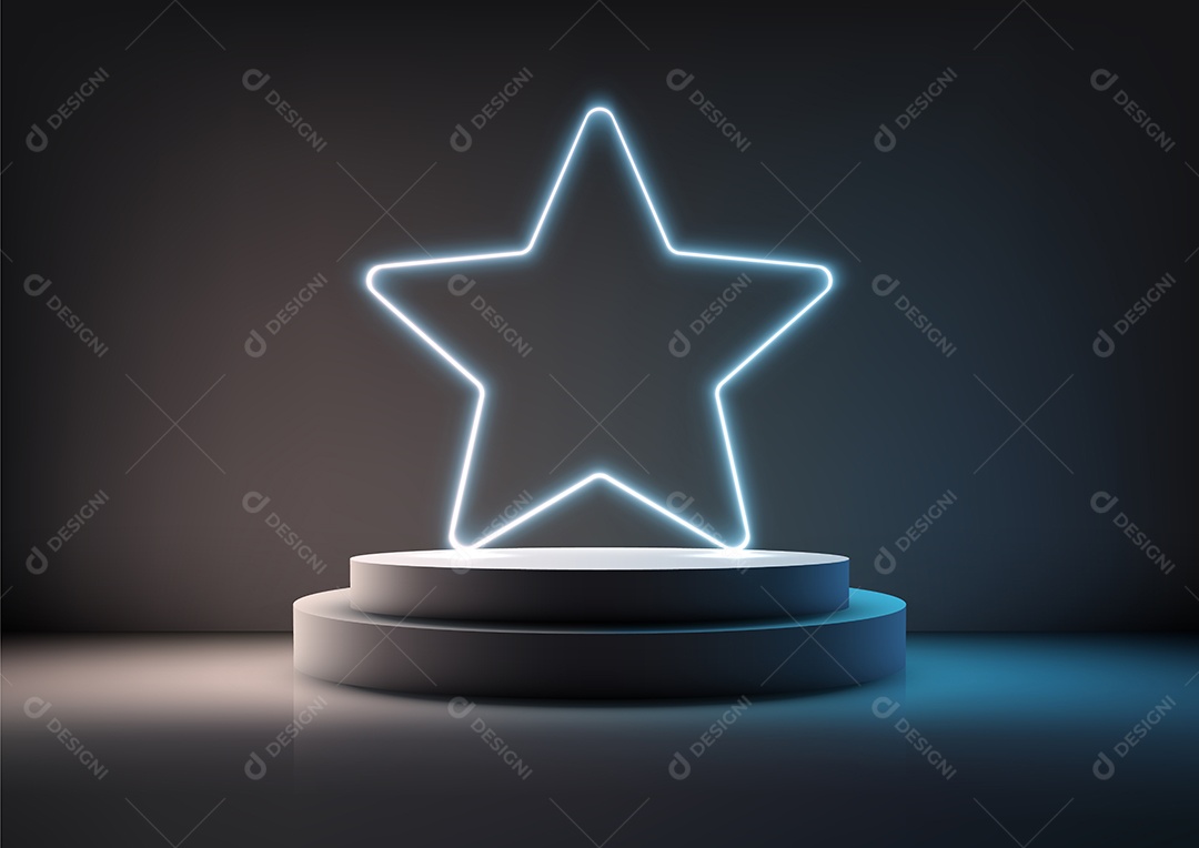 Modelo de Cenário de Pódio Ilustração Vetor EPS Editável