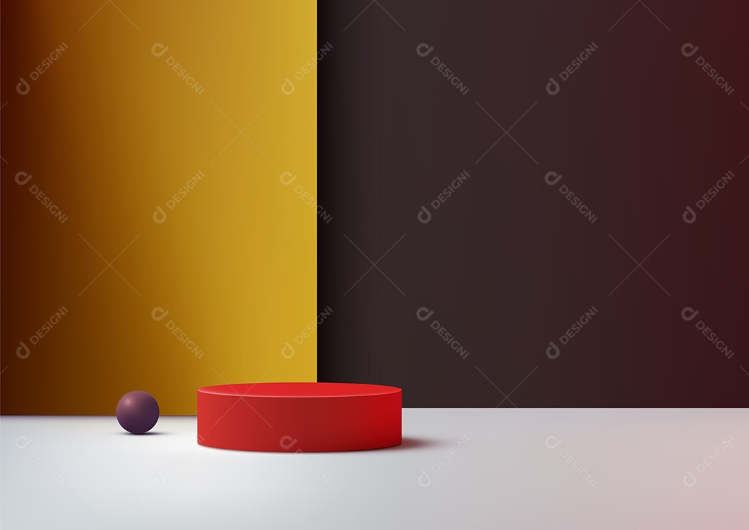 Modelo de Cenário de Pódio Ilustração Vetor EPS Editável