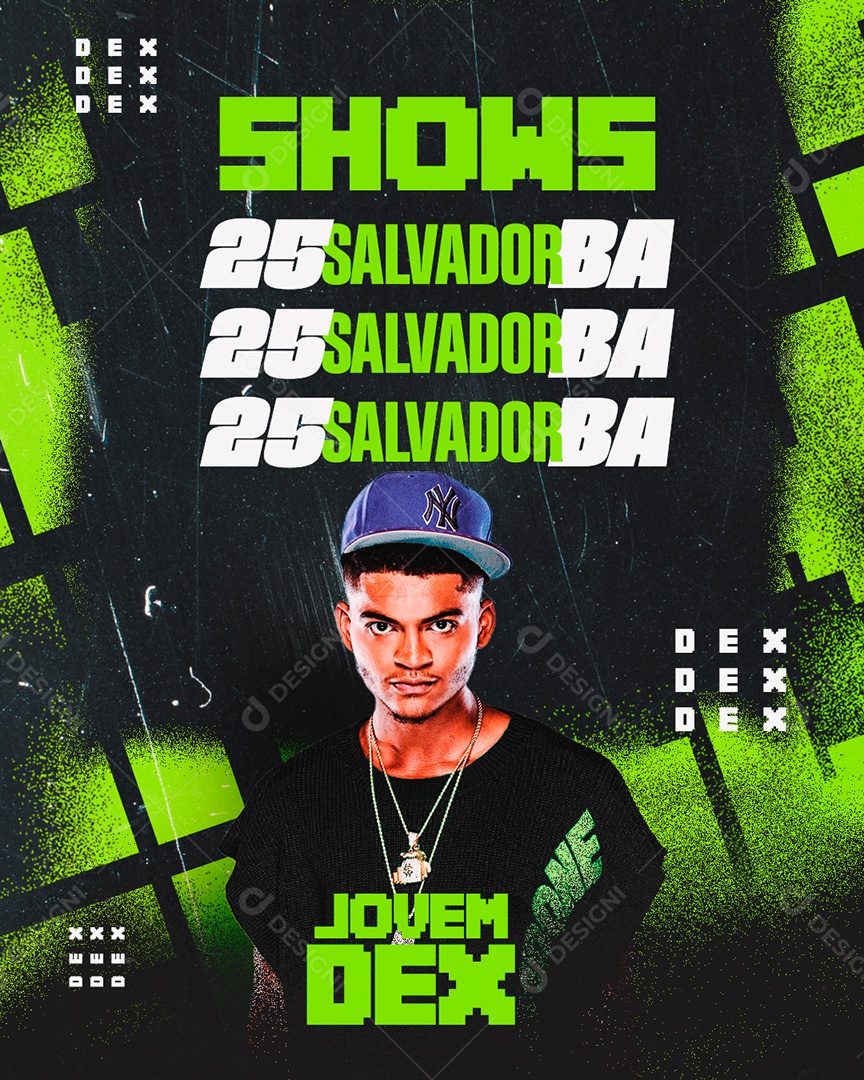 Feed Flyer Shows Jovem Dex Social Media PSD Editável