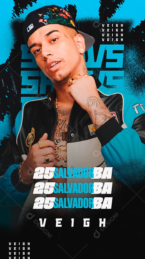 Story Flyer Shows Veigh Social Media PSD Editável