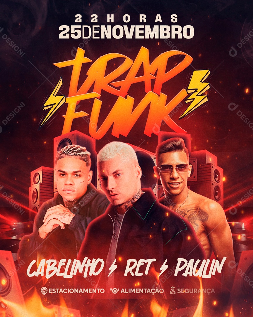 Feed Flyer Trap Funk Social Media PSD Editável