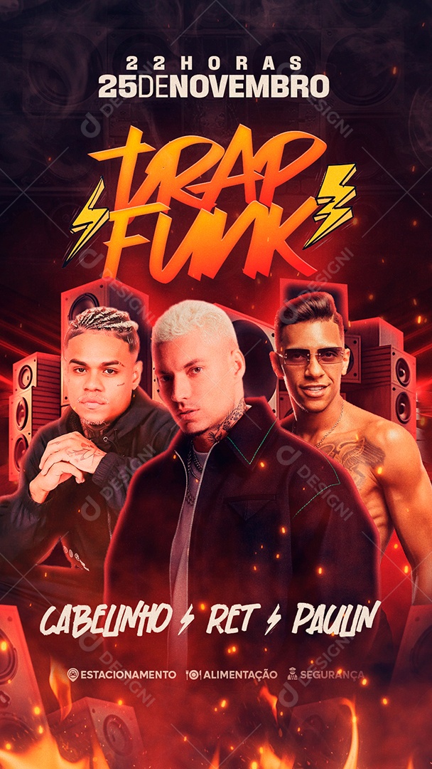 Story Flyer Trap Funk Social Media PSD Editável
