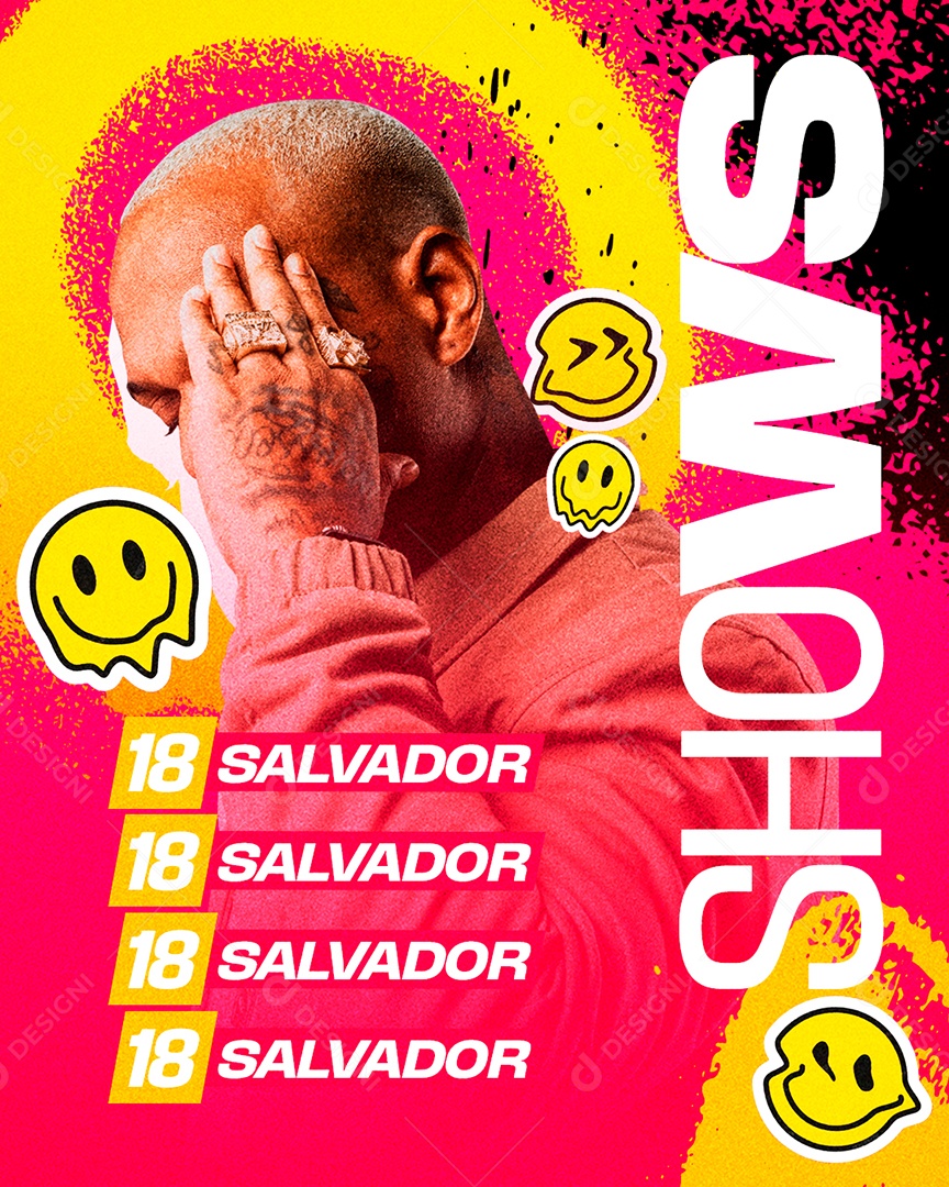 Feed Flyer Agenda Shows Social Media PSD Editável