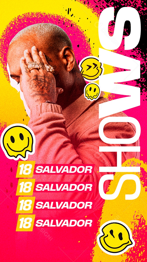 Story Flyer Agenda Shows Social Media PSD Editável