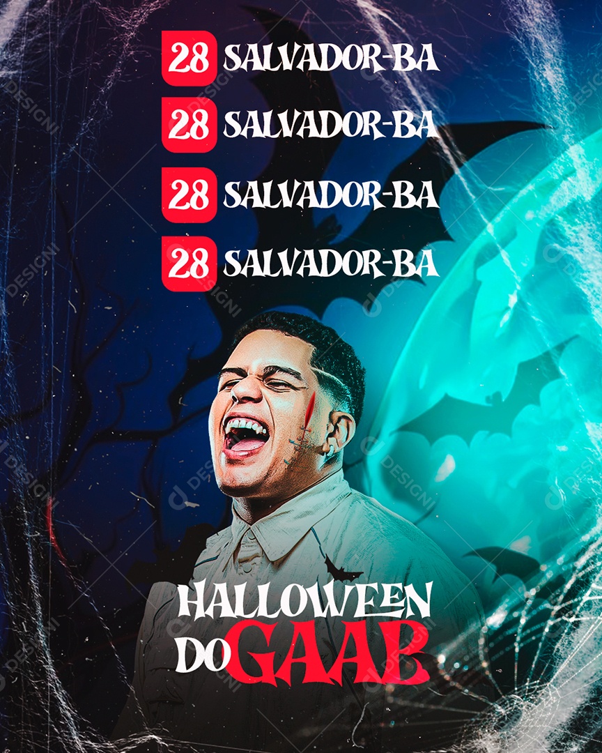 Feed Flyer Agenda Halloween Do Gaab Social Media PSD Editável