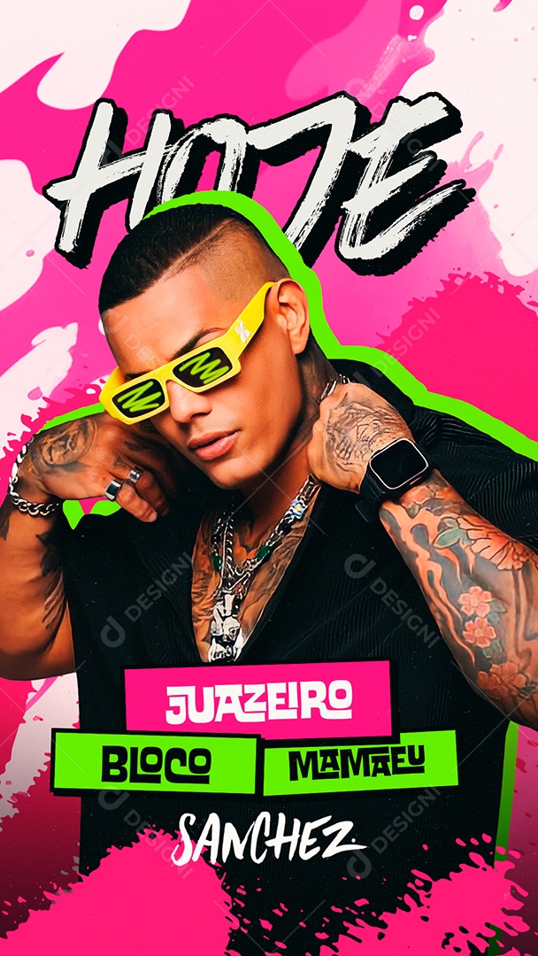 Story Flyer Agenda Shows Social Media PSD Editável