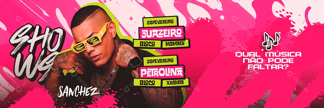 Banner Flyer Agenda Shows Social Media PSD Editável