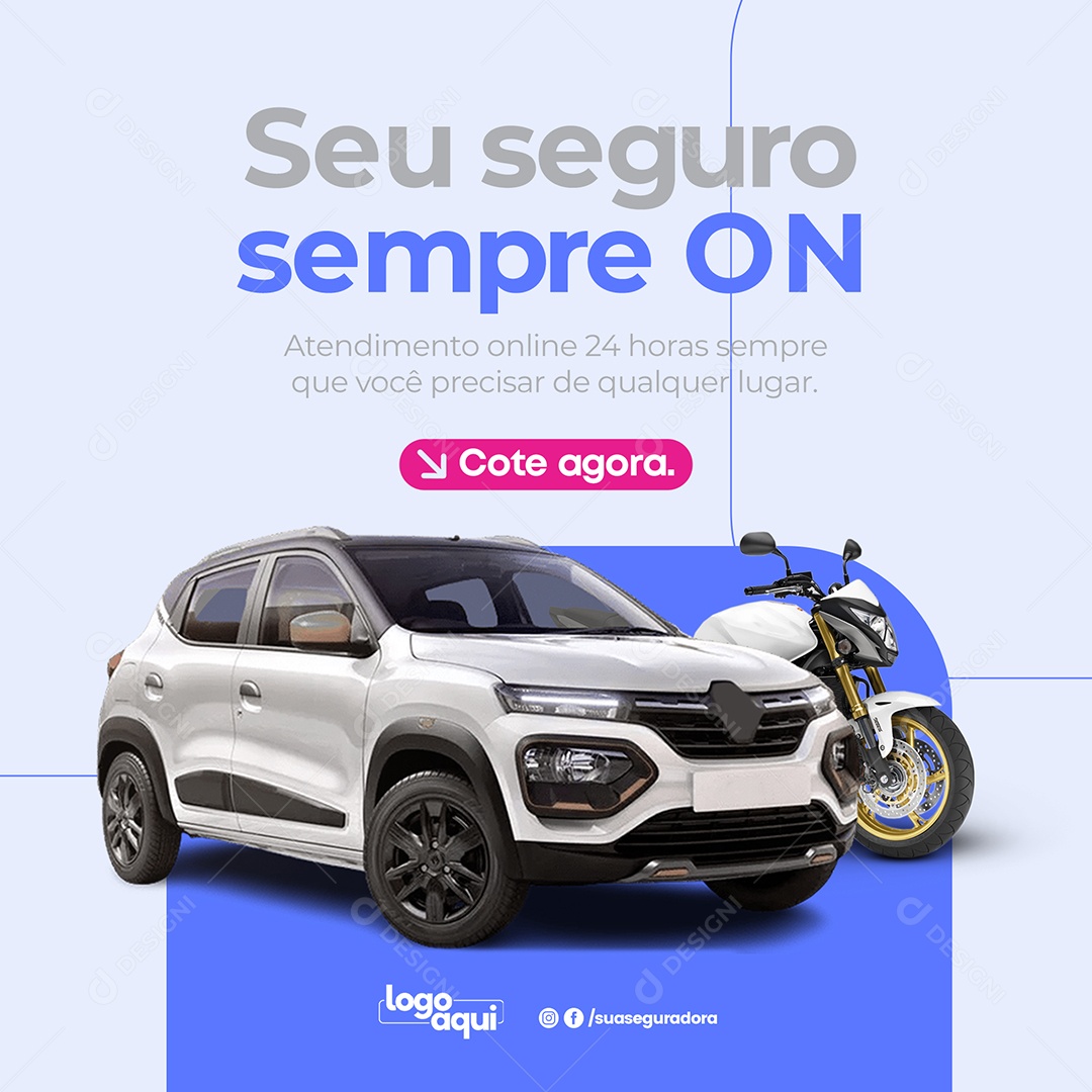 Seguradora Seu Seguro Sempre On Social Media PSD Editável