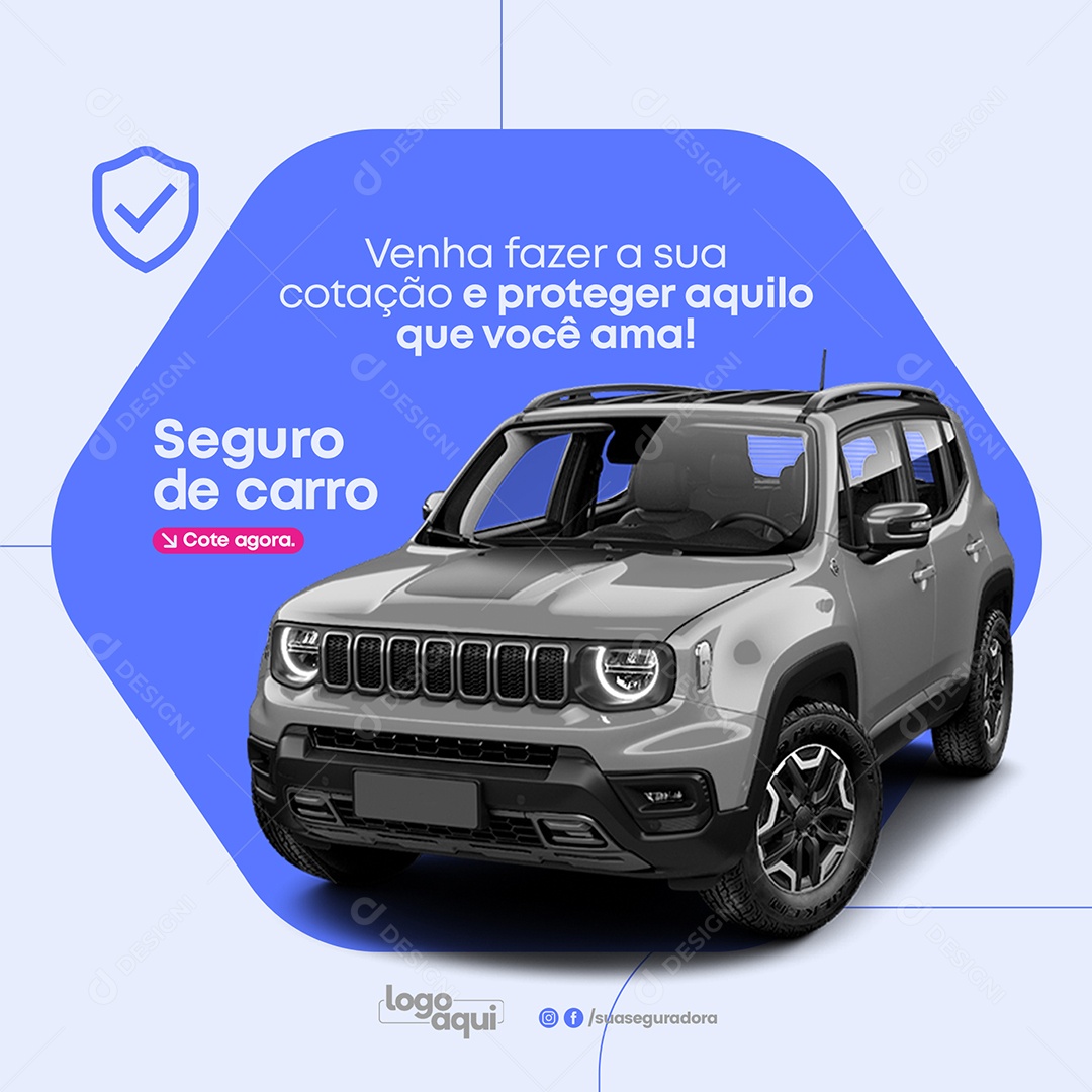 Seguradora Seguro de Carro Cote Agora Social Media PSD Editável