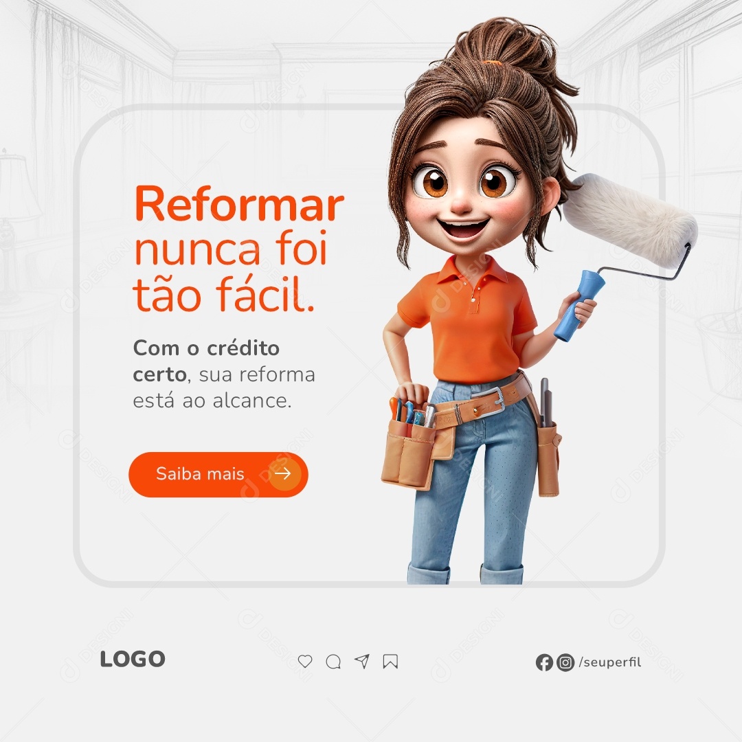 Empréstimo Crédito Certo Social Media PSD Editável