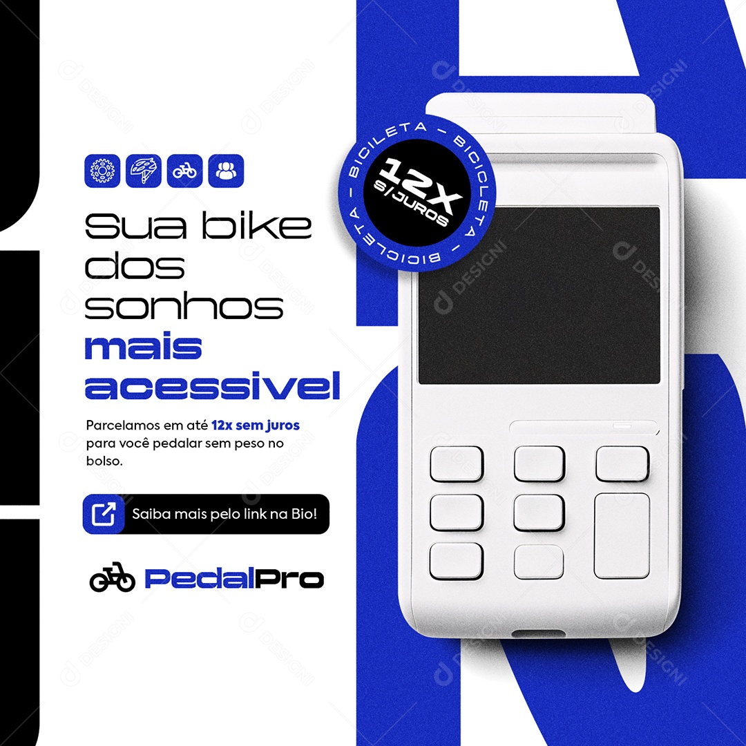 Bicicletaria Sua Bike dos Sonhos Mais Acessivel Social Media PSD Editável
