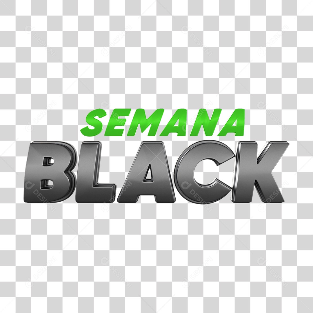 Texto 3D Semana Black PNG Transparente