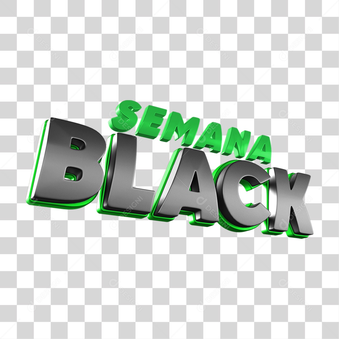 Texto 3D Semana Black PNG Transparente